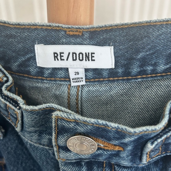 NWT RE/DONE Racer Taper Speedway Jean in blue organic rigid denim. Women’s Sz 29 - Picture 8 of 13